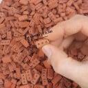 50 db-os építési mini tégla készlet lyukakkal 16 x 8 x 4,5 mm Realisztikus téglák modellekhez és miniatúrákhoz Kreatív apró építőelemek 2