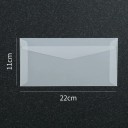 50 kpl läpinäkyviä kirjekuoria 22 x 11 cm puoliläpinäkyvä paperi itsekiinnittyvä läppä toivomuksiin ja kutsuihin 2
