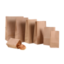 50 ks Hnědé kraftové papírové sáčky 12 x 21 x 7 cm Ekologické obaly na potraviny zeleninu a cukrovinky Opakovaně použitelné tašky 4