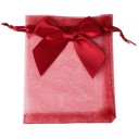 50 pcs Sacs cadeaux en organza 10 x 15 cm Sacs avec cordon de serrage et nœud Cadeaux de mariage Emballage de bonbons de Noël Bijoux Décorations Emballage élégant pour cadeaux 12