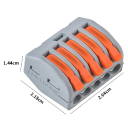 50 pcs Terminal Blocks for Electric Cables 5-Port 32A 450V Made of PA Plastic Quick Connection of Wires Screwless Connectors Electrical Installation Accessories 2