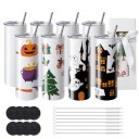 50 pcs tumbler térmico de sublimação 591 ml com tampa e palhinha aço inoxidável branco para impressão de bebidas personalizadas e brindes 1