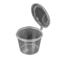 50 pezzi di contenitori in plastica per salsa da 40 ml con coperchi Imballaggi monouso per condimenti Salsa di soia Spezie Microonde Lavastoviglie Congelatore Riutilizzabili 5