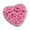 50 piezas de cuentas de acrílico de 10 mm Forma redonda Acrílico Adecuadas para pulseras pendientes collares Creación de decoraciones 10