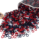 50 pz Elastici per capelli Mix colori Elastici per bambini Accessori per capelli colorati Elastici in silicone per codini Elastici per capelli 4