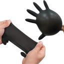 50 pz guanti monouso in nitrile neri rinforzati impermeabili taglia XL 11 cm guanti protettivi per pulizie parrucchieri tatuaggi 4