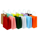 50 Stück Kraft Geschenktüten 15 x 21 cm mit Griff Bunte Papiertüten für Geschenke Verpackung von Waren Robuste ökologische Papiertüten für Geschäfte und Feiern 2