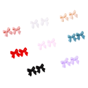 50 τεμ 3D μίνι φιόγκοι για νύχια 6x6 mm Διαφανείς ρητινένες κορδέλες Διακόσμηση νυχιών Λαμπερό ιριδίζον αποτέλεσμα DIY διακοσμήσεις για νύχια και αξεσουάρ 2