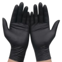 50 τεμάχια μαύρα νιτριλικά γάντια μίας χρήσης ενισχυμένα αδιάβροχα μέγεθος L 10,5 εκ. προστατευτικά γάντια για καθαρισμό κομμωτηρίου τατουάζ 1
