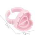 50 unidades de anillos de plástico para pegamento en forma de corazón 2,3 x 1,3 cm Vasos desechables en forma de abanico para pestañas Pigmento para tatuajes Herramientas para pestañas 2