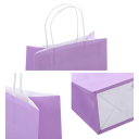 50 unidades de bolsas de regalo de kraft 15 x 21 cm con asa Bolsas de papel de colores para regalos embalaje de productos bolsas ecológicas y resistentes de papel para tiendas y celebraciones 3