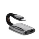 Adapter Lightning till 3,5 mm jack och Lightning för iPhone Samtidig laddning och musiklyssning Hölje av aluminium Flexibel kabel Längd 10 cm 1