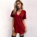 Mini rochie de culoare solidă 10