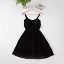 Mini rochie de culoare solidă pe umerașe 2