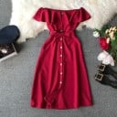 Vestido de color liso con volantes 1