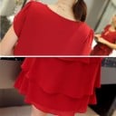 Rochie stratificată de culoare solidă 6