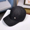 Damkeps med tweedutseende Bomullsbaseballkeps av strukturerat tyg Metalldekoration Huvudomkrets 55 till 59 cm 4