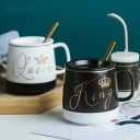 Keramikmugg med sked kung och drottning 3