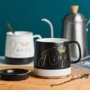 Keramikmugg med sked kung och drottning 7