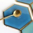 Hexagonformad keramisk underlägg 6