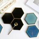 Hexagonformad keramisk underlägg 8