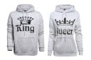 KING AND QUEEN - Mikiny pre páry - Svetlo šedé 1