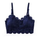 Dams spets bralette-bh med blommönster Justerbara remmar Bred spetskant Polyester med bomull Universell storlek 3