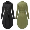 Vestido camisero con lazo 3