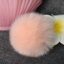 Gorro con pompón de piel J3502 9
