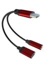 Kabeladapter USB-C till 3,5 mm jack och USB-C för att lyssna på musik medan du laddar Flätad nylonkabel Kontakter av aluminiumlegering 2