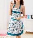 Delantal de cocina con flores J2910 4