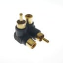 Vinklad RCA M/F adapter 2 st. 1