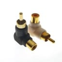 Vinklad RCA M/F adapter 2 st. 2
