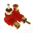 Vinklad RCA M/F adapter 2 st. 3