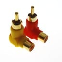 Vinklad RCA M/F adapter 2 st. 8