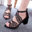 Lyxiga damsandaler med strass 3