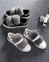 Lyxiga damsneakers med päls J1370 3