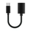 Adapter USB-C till USB 3.0 med kort flexibel kabel för telefon och bärbar dator Aluminiumlegering i ändarna Räfflad hölje Längd 14 cm 1