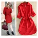 Mini rochie Ronda într-o singură culoare 7