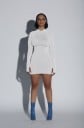Rochie mini cu guler stand-up 8