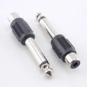 Adaptörer RCA hona till jack 6,35 mm hane 4 st Audio reduktion cinch till stor jack Metallkontakter och svart räfflat hölje 5