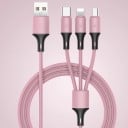 USB till Micro USB / USB-C / Lightning laddningskabel 1,2 m 3