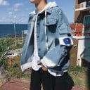 Denimjacka för herr med huva A1489 5