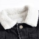 Denimjacka för män med pälskant 4