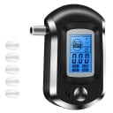 Digital alkoholtester för att mäta alkohol i utandningsluft Belyst LCD-skärm Utbytbara munstycken Drivs av 3x AAA Mått 10,3 x 6,5 x 2,7 cm Svart 2