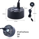 5V USB atomizáló vízeséshez, tavi permetező akváriumokhoz és terráriumokhoz 4 LED színes fénnyel 2