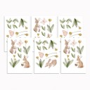 6 Bladen Stickers 14,8 x 21 cm PVC Schattige Konijntjes en Bloemen Decoratieve Stickers voor Agenda en Kinderkamer 1
