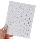 6 Blätter metallischer silberner Nagelaufkleber 3D Sterne Monde Kreuze Herzen metallische Transfers Dekoration Maniküre Nail Art 5