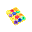 6 bucăți ouă senzoriale educaționale 4,5 x 5 cm Sortare forme în cutie de plastic Cruciș Sânge Stea Dezvoltarea motricității și coordonării pentru copii 3+ 2