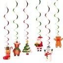 6 bucăți Pendentive spirale de Crăciun 100 cm Decorațiuni suspendate cu motive de Crăciun Spirale decorative pentru tavan și feronerie Decorațiuni 1
